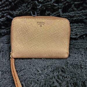 Fossil Small Gold Zip Around Wallet